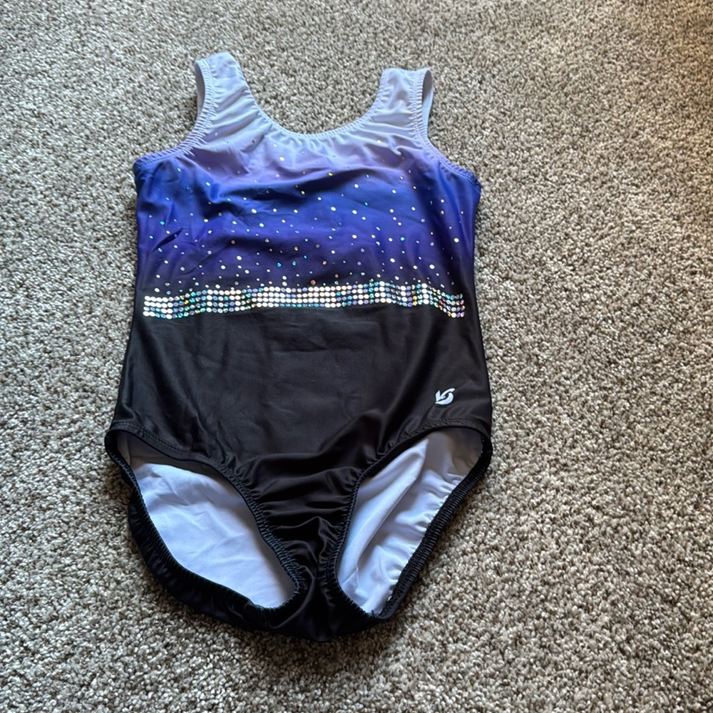 Purple horizon leotard by KB leotards